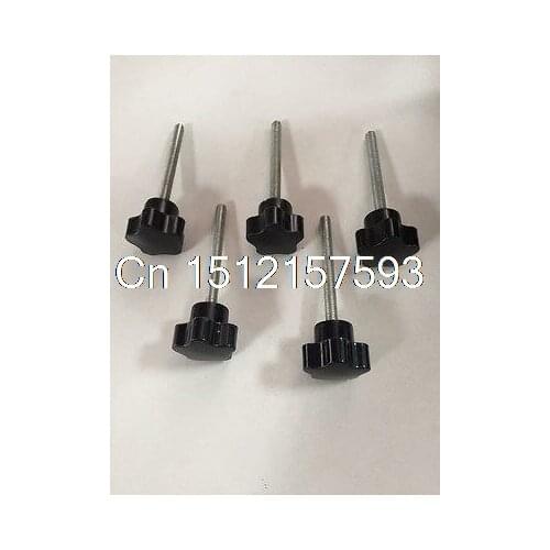10 Pcs 25mm Dia Star Shaped Head M5 x 50mm Thread Clamping Screw Knob