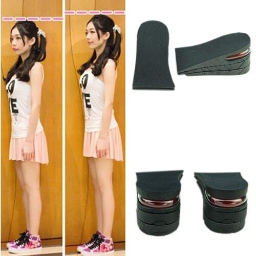 3-Layer 6CM Height Increase Insole Shoes Air Cushion Invisible Lift Pads Heel MO C1FF