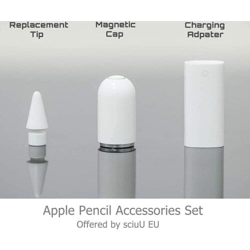 3 In1 Capacitor Pen Nib Set For IPad Air Stylus Magnetic Replacement Cap Pencil Charging Adapter For Apple Pencil 1 Accessories