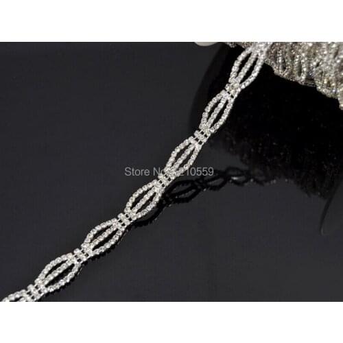 5 Yards 13mm Glass High Quality Simple Cheap Rhinestone Trim Bridal Accessory Chain