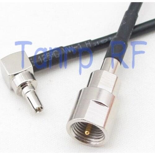 50CM Pigtail coaxial jumper cable RG174 extension cord 20in CRC9 male right angle to FME male plug RF connector adapter