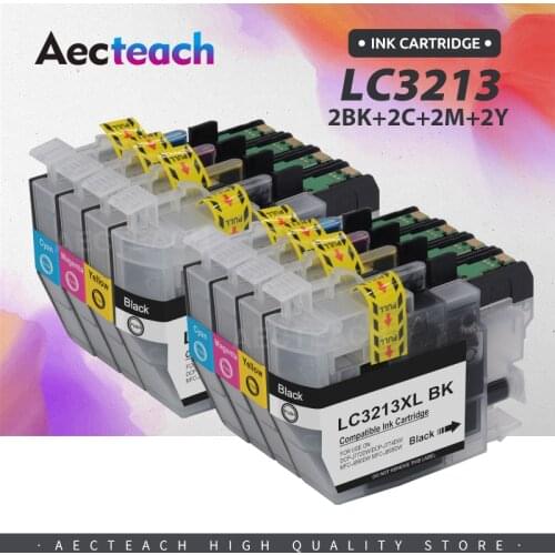 Aecteach new Compatible for LC3211 LC3213 Ink Cartridge For Brother LC 3213 DCP-J772DW DCP-J774DW MFC-J890DW MFC-J895DW Printers