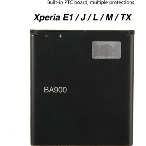 Original 1700m BA900 Battery for Sony Xperia E1 / J / L / M / TX LT29i ST26i C1904 C2105 S36h ST26a BA-900