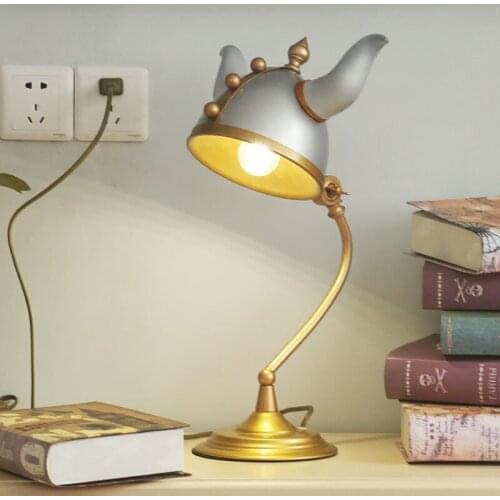 American Warrior Table Lamps Bedroom Bedside Lamp Eye Protection Desk Light Fixtures Home Childrens Room Led Stand Book Lights
