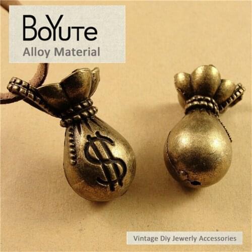 BoYuTe (20 Pieces/Lot) 20*35MM Antique Bronze Plated Money Bag European Charm Dollar Purse Metal Pendants for Jewelry Finding