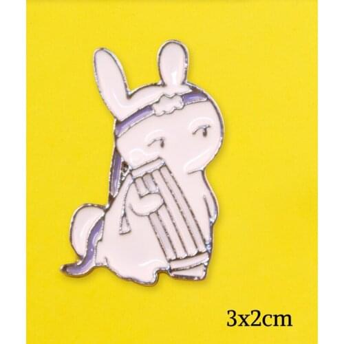Black White Rabbit Brooch Rabbit Couple Enamel Pin Magical Rabbit Cute Animals Lapel Pin Badge Lovers jewelry Gifts for lover