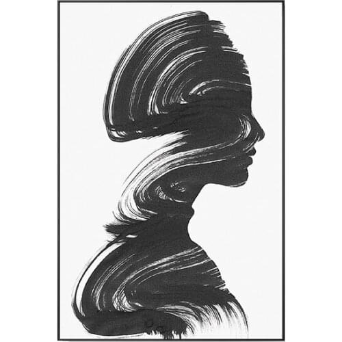 Black and White Modern Fashion Canvas Painting Wall Art Nordic Posters and Prints Wall Pictures for Living Bedroom Decoration