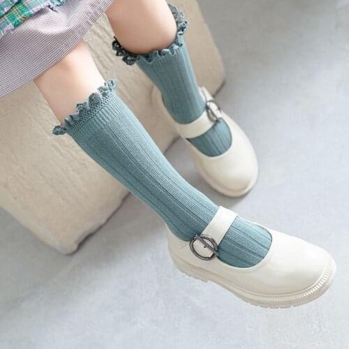 1-8 Years Spring Autumn Children Socks 100% Cotton Solid Color Knee Socks for Kids Infant Baby Toddler Baby Girl Socks
