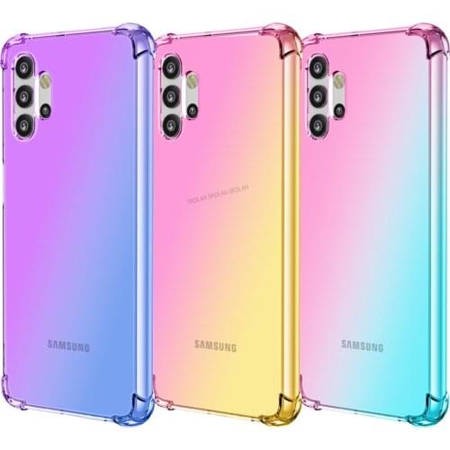 For Samsung Galaxy A32 A52 A12 S21 Ultra cover Shockproof Transparent Gradient Case for samsung a32 4g a52 s21 Soft Back Cover