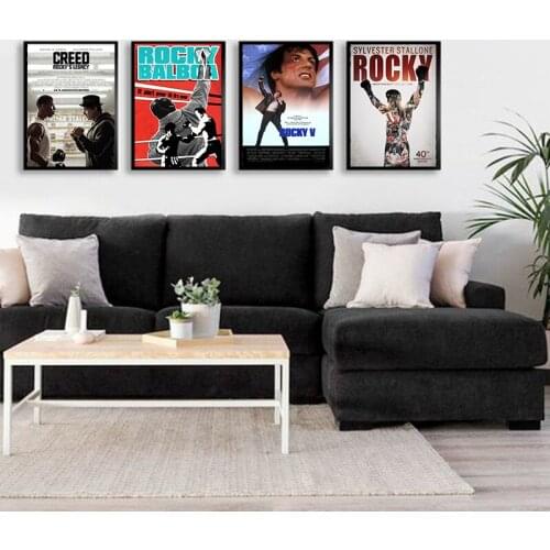 Canvas Painting Boxing Movie Poster And Prints Canvas Painting Pictures On The Wall Classic Decorative Home Decor Obrazy