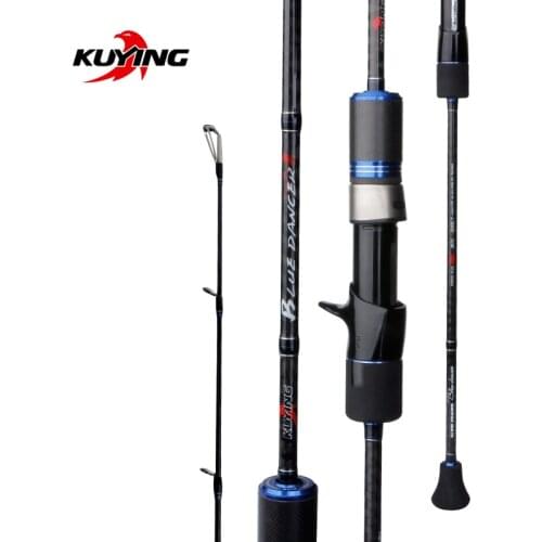 KUYING BLUEDANCER 2.04m Casting Slow Jigging Rod Fishing Lure Cane Rods Carbon FUJI Rotate Helical Ring 1 Section 150-400g Lures