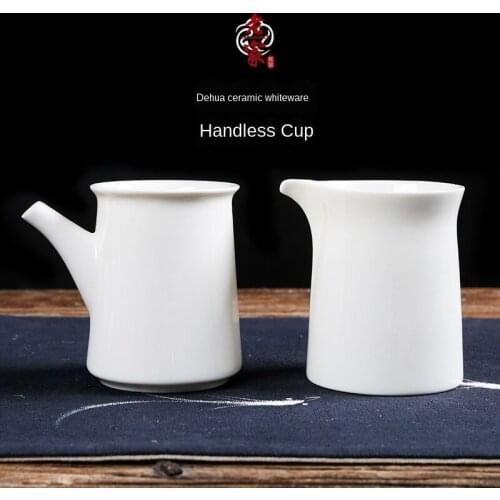 Ceramic Whiteware Pitcher Jade Porcelain Tea Pitcher Heat Resistant Cup Kung Fu Tea Set Japanese Tea Pot Chahai Tea Set Siteel
