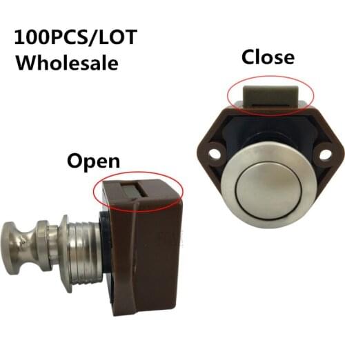 Push Button Door Lock Catch Lock Cupboard Motorhome Cabinet Caravan Locker Latch Knob Candado 20mm 100pcs wholesales