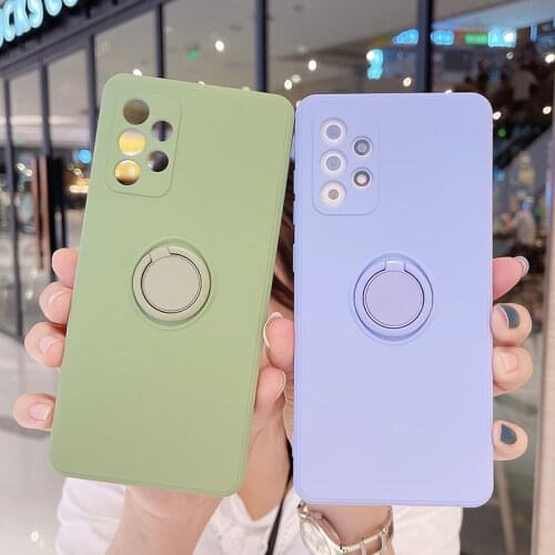 Ring Holder Soft Silicone Phone Case For Samsung M51 M31S S20F S21 A50 A51 A71 A70 Camera Protection Stand Shockproof Soft Cover