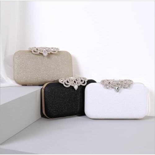 Gift Box Metal Minaudiere Clutch white Evening bags Handbags Women Socialite Party Prom Bag Bridal Clutches Wedding clutch Purse