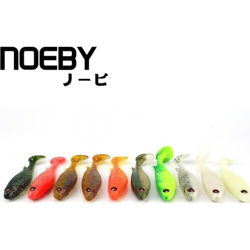 NOEBY 4pcs/lot Soft Lure 100mm/8g for Fishing Worm LEAD JIG Head T-Tail Fishing Tackle Fishing lures Swimbait 3D Eyes Soft Bait