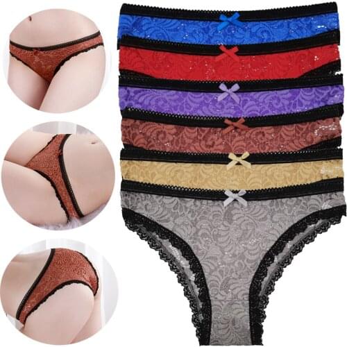 2021 New Lingerie Seamless Sexy Women Underwear Lace Panties Bikini Soft Underpant Transparent Intimates Femme Briefs Knickers