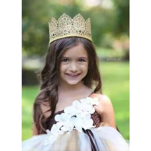 2021 new Brown Ivory Gold Tutu Dress for Wedding Party Flower Girl Birthday Wedding Ivory Gold Flower Kids Girl Dress Clothes