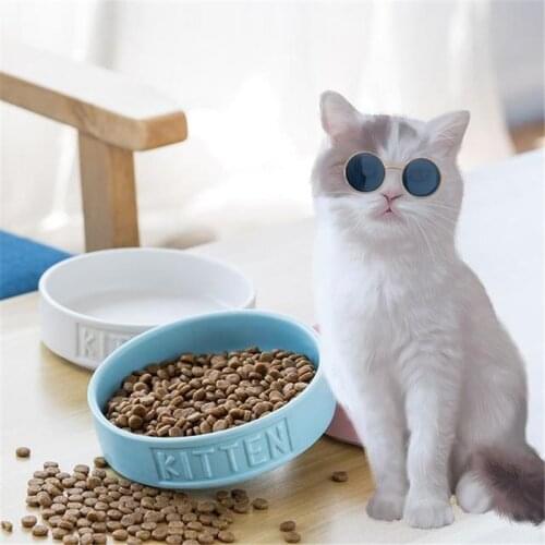 New Cute Patterns Ceramic Pet Bowl Cute Cat Bowl Water Basin Dog Pot Pet Drinking Eat Bowl Round Ceramic Bowl Feeders