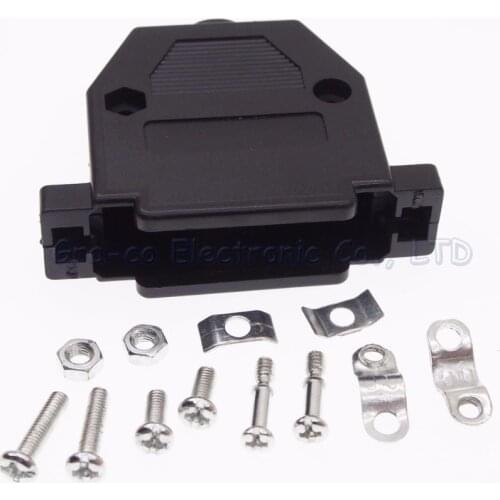 DB25 plastic case shell cover with screw for two rows DB25 serial Socket/Jack/Connector/port