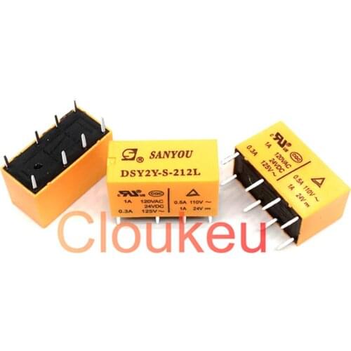 Relay DSY2Y-S-205L 212L 224L 5V 12V 24V 1A 8pin HFD27