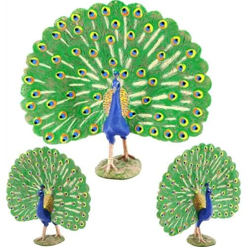 Pretty Peacock Doll Simulation Animal PCV Soft Material Action Figure Model Toys for Xmas Children Gift Decoration House Garden