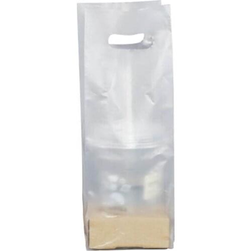 50pcs Disposable Cup Bag Hand Bag Packaging Coffee Doggy Bag Take-away Packing Tools Plastic Single Cup Carrier
