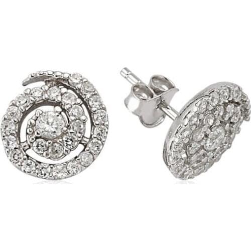 Tevuli 925 Sterling Silver Studded Whirlpool Earrings