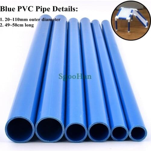 2pcs OD 20~110mm Aquarium Fish Tank PVC Pipe Hydroponic Planting Frame Tube Home Garden DIY Irrigation System Pipe 49~50cm Long