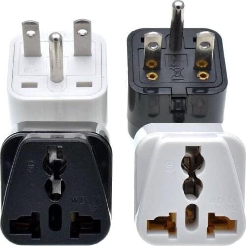Universal to North American US NEMA 6-15P Electrical Plug Adapter convert US/EU/UK/AU/China/Japan... Black Color