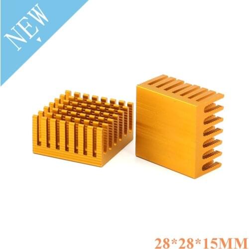 1pcs Heat sink transistor radiator (gold slot) high-quality radiator heatsink for transistor 28*28*15MM