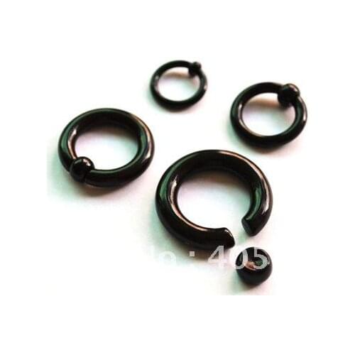 Ear Plugs Black Ring Expander Body Piercing Jewelry 100% Guaranteed BCR Mixed size