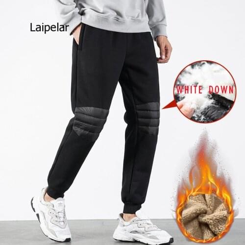 Plus Size Winter Thick Sweatpants Men 2021 New Patchwork Joggers Men Warm Trousers Streetwear Pants Elastic Waitst Wool Pants
