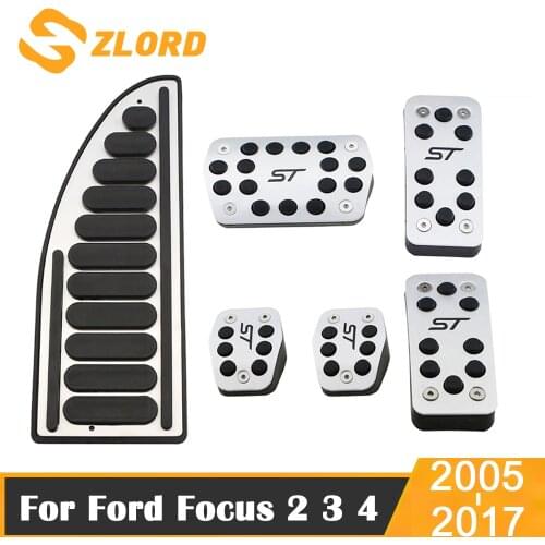 Zlord for Ford Focus 2 3 4 MK2 MK3 MK4 Kuga Escape ST 2005 - 2017 Car Accelerator Pedal Brake Pedal Clutch Pedals Cover