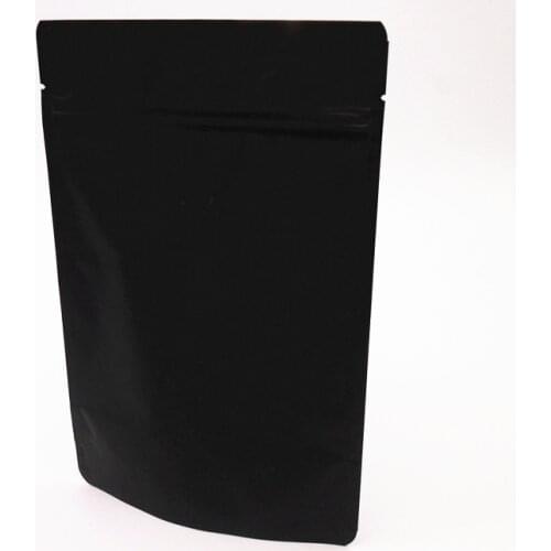 100Pcs/Lot 10*15cm Matte Black Pure Aluminum Foil Doypack Valve Package Bag Food Storage Heat Seal Mylar Stand Up Zipper Bags