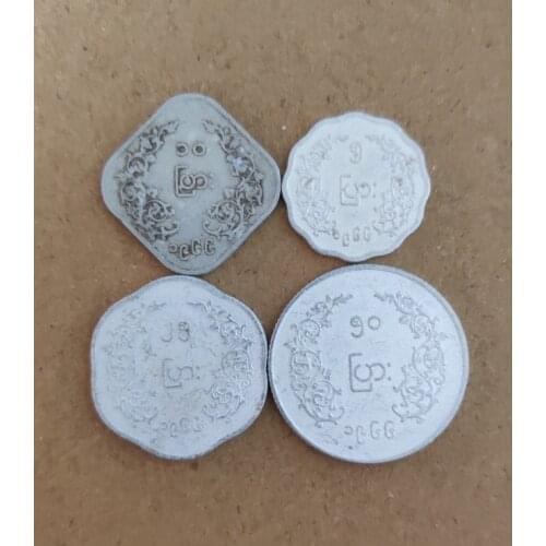 19-25mm 1 Set 4 Pieces Myanmar Coins Old Original Coin Collectible Edition Real Rare Commemorative Random Year