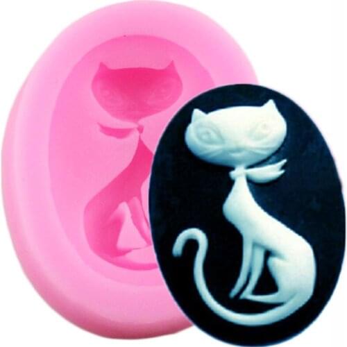 3D Animals Cat Silicone Mold Fondant Chocolate Mould Baby Party Cake Decorating Tools Polymer Clay Candy Moulds