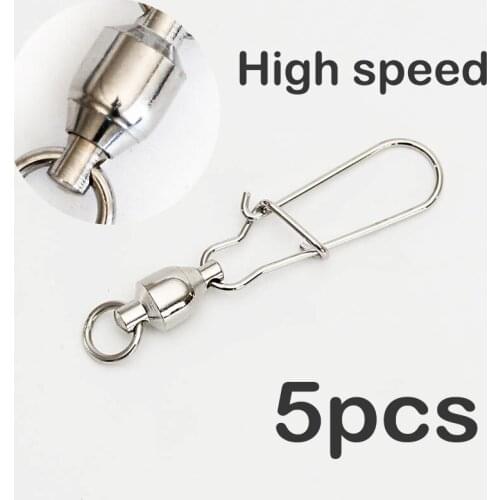 5pcs/lot Huge pull Fishing Connector Pin Stainless Steel Snap Solid High Speed Swivel Rings Pesca Acesorios