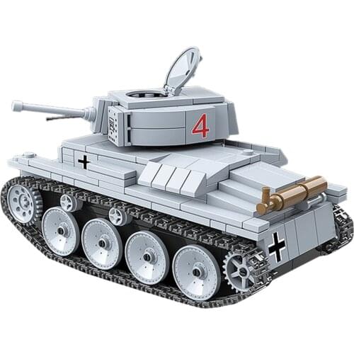 535Pcs DIY Military Theme Small Particle Building Block Model Toy Set For 100% Building Block Brands - Germany LT-38 Light Tank