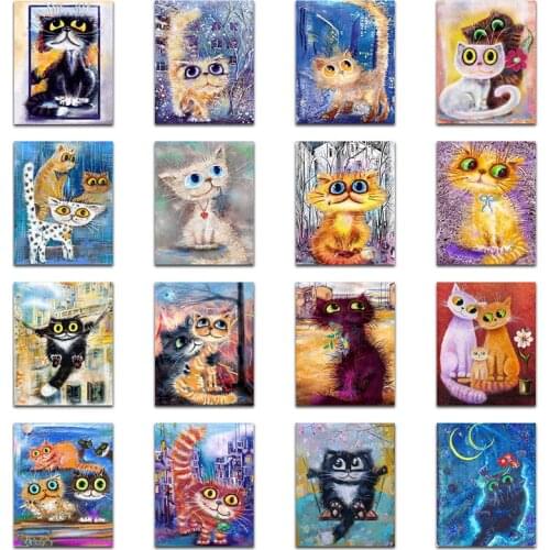 3d Full Round Diamond mosaic Cartoon cute 5D DIY Diamond painting Cross stitch animals cat Full Square Diamond embroidery kitten