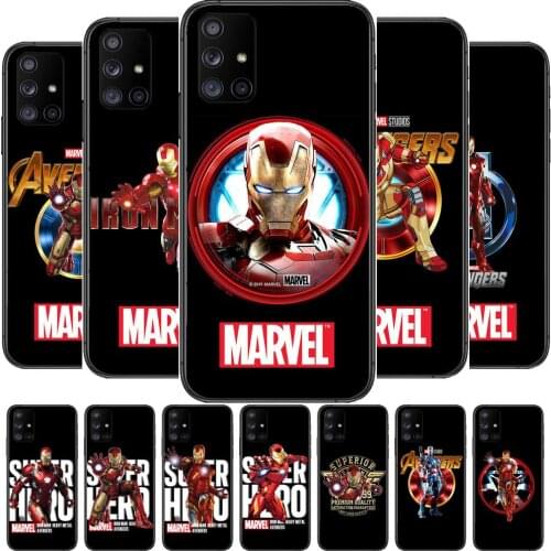 Iron Man black Phone Case Hull For Samsung Galaxy A50 A51 A20 A71 A70 A40 A30 A31 A80 E 5G S Black Shell Art Cell Cove