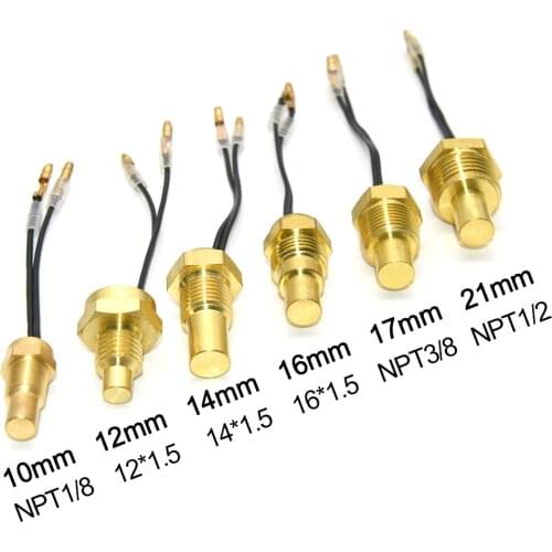 Water Temperature Sensor 50K Head Plug 10MM 12MM 14MM 16MM 17MM 21MM 12V/24V Car Truck Car 1/8NPT 3/8NPT Water Temp Sensor