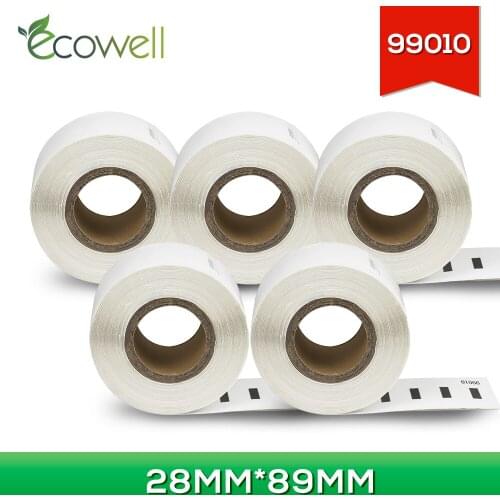 Ecowell 5Rolls/650pcs label repalce for Dymo LW 99010 28mm*89mm Thermal Paper comaptible for DYMO LabelWriter 450 Twin Turbo/4XL