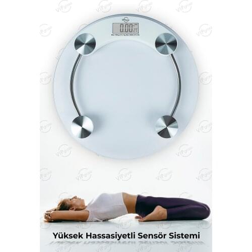 Electronic weighing scale weight meter weight tartar Round Transparent Digital Glass Scale Scales 1051