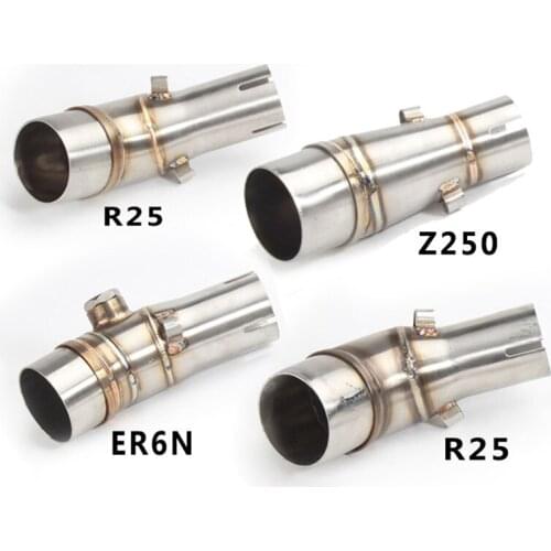ER6N R25 middle Link Pipe Motorcycle Exhaust Muffler Stainless steel for Kawasaki Z250 R25 ER6N Z250SL Slip on