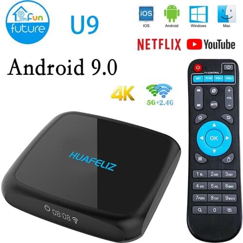 Funfuture U9 Android TV box Android 9.0 4K 4GB RAM 64GB WIFI Youtube Netflix Cinema Google Media Player Smart TV Set Top Box