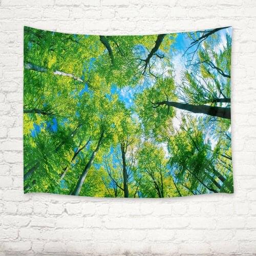 Blue Sky Cloud Green Trees Tapestry Wall Hanging Living Room Custom Dorm Decor
