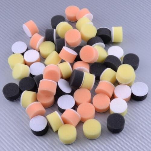 CITALL 60pcs 1" 25mm Car Polisher Hand Tool Mixed Sponge Buffing Waxing Polishing Care Cleaning Pads Backer Plate