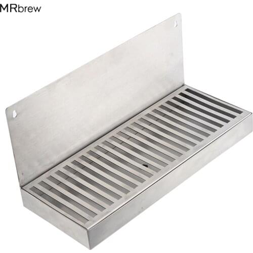 Stainless Steel Drip Tray - 12" x 6" For Faucet Draft Beer Wall Mount Home Brewing Kegging Equipment With Drainer Hole Bar Tools