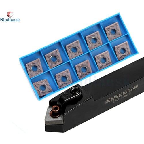 10pcs CNMG1204 Carbide Inserts MCMNN1616H12-80 MCMNN2020K12-80 CNC Lathe Tools External Tool Holder MCMNN2525M12-80 Turning Suit